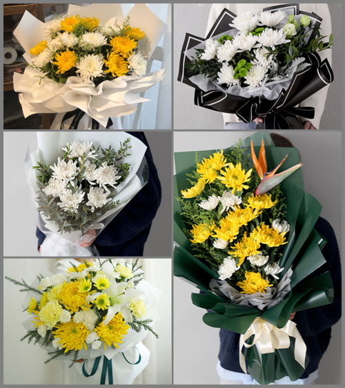 山东莱芜莱城区茶业口镇上石臼村白事花束代送